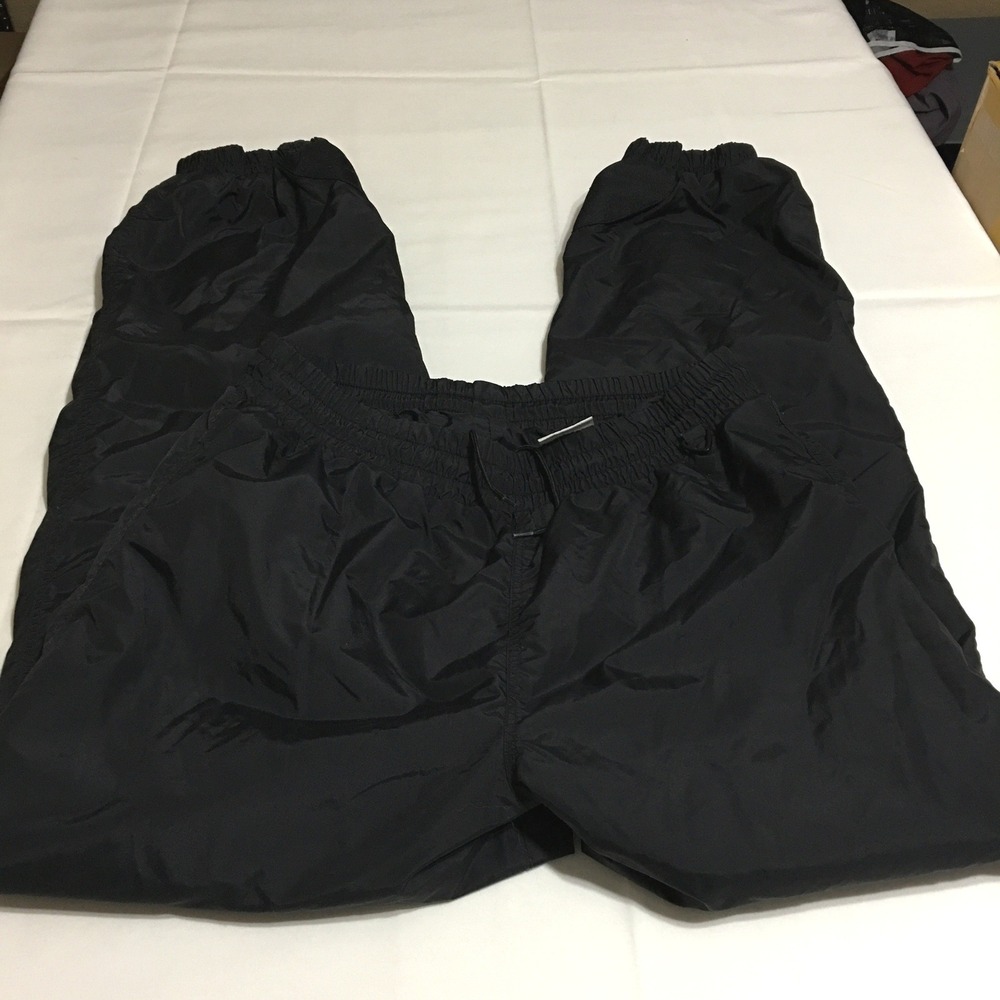 Columbia Rain Pants Mens Large Black Nylon Elastic Waist Joggers